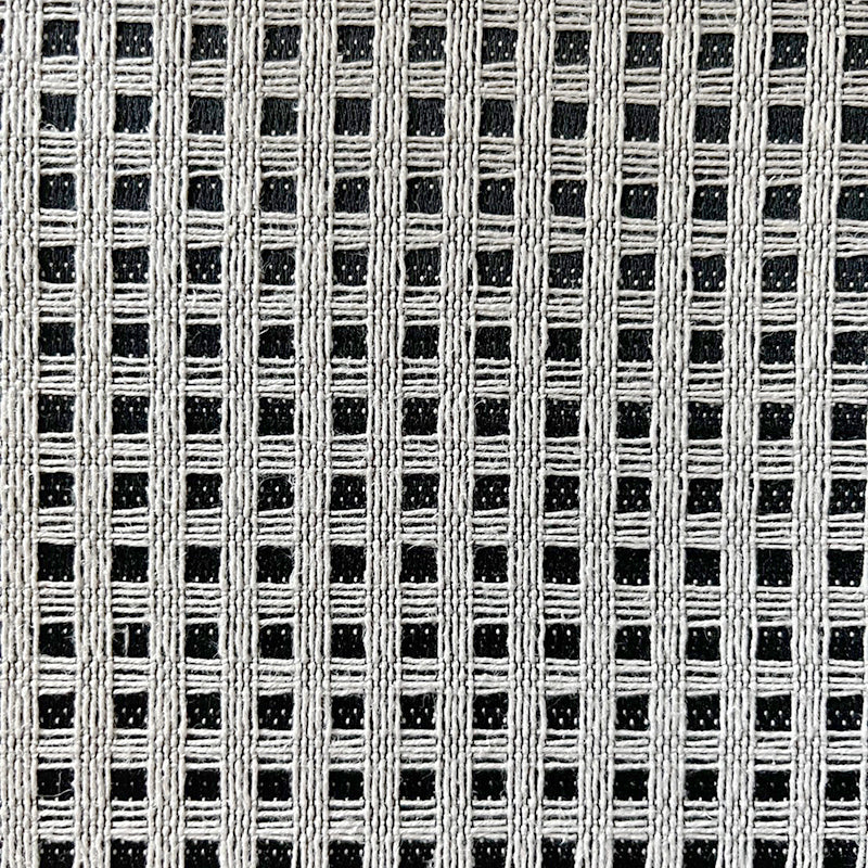 Decorative Waffle Pattern Fabric - Black/Off-White Colorway