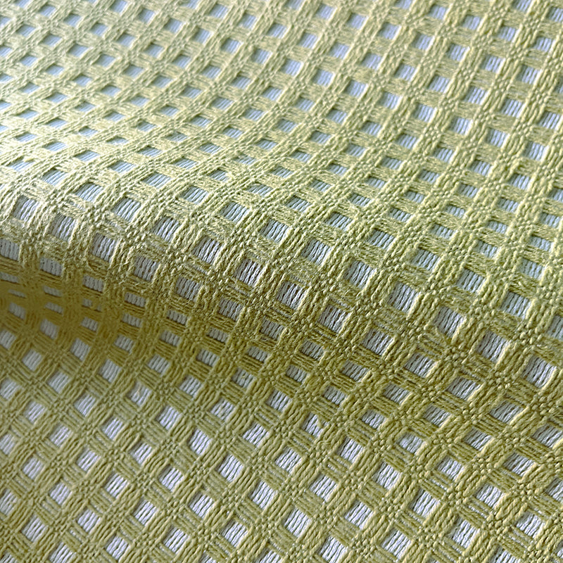 Decorative Waffle Pattern Fabric - Olive/Beige Colorway