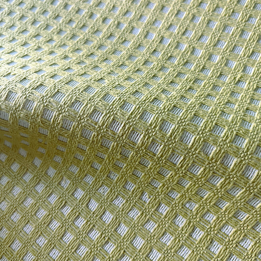 Decorative Waffle Pattern Fabric - Olive/Beige Colorway