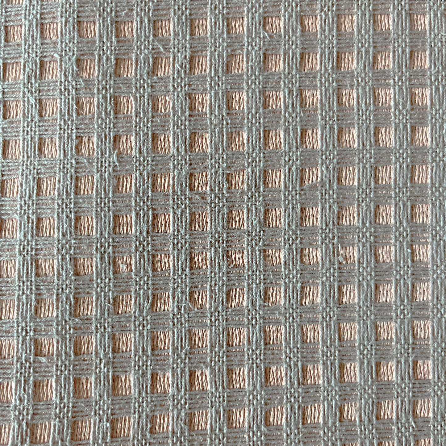 Decorative Waffle Pattern Fabric - Pink/Warm Gray Colorway