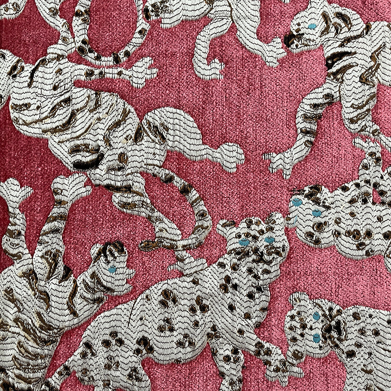 Jim Thompson Cat's Pyjamas Throw Pillow Cover - Pink Colorway