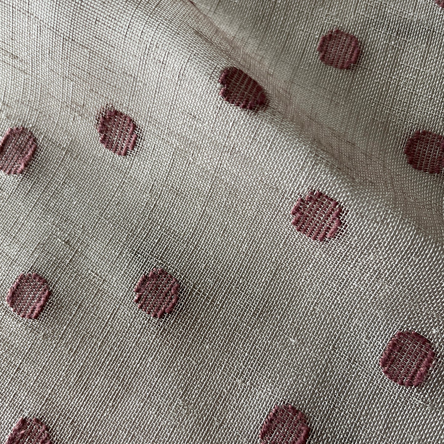 Polka Dot Wide-Width Sheer Fabric - Grape/Grape Dots Colorway