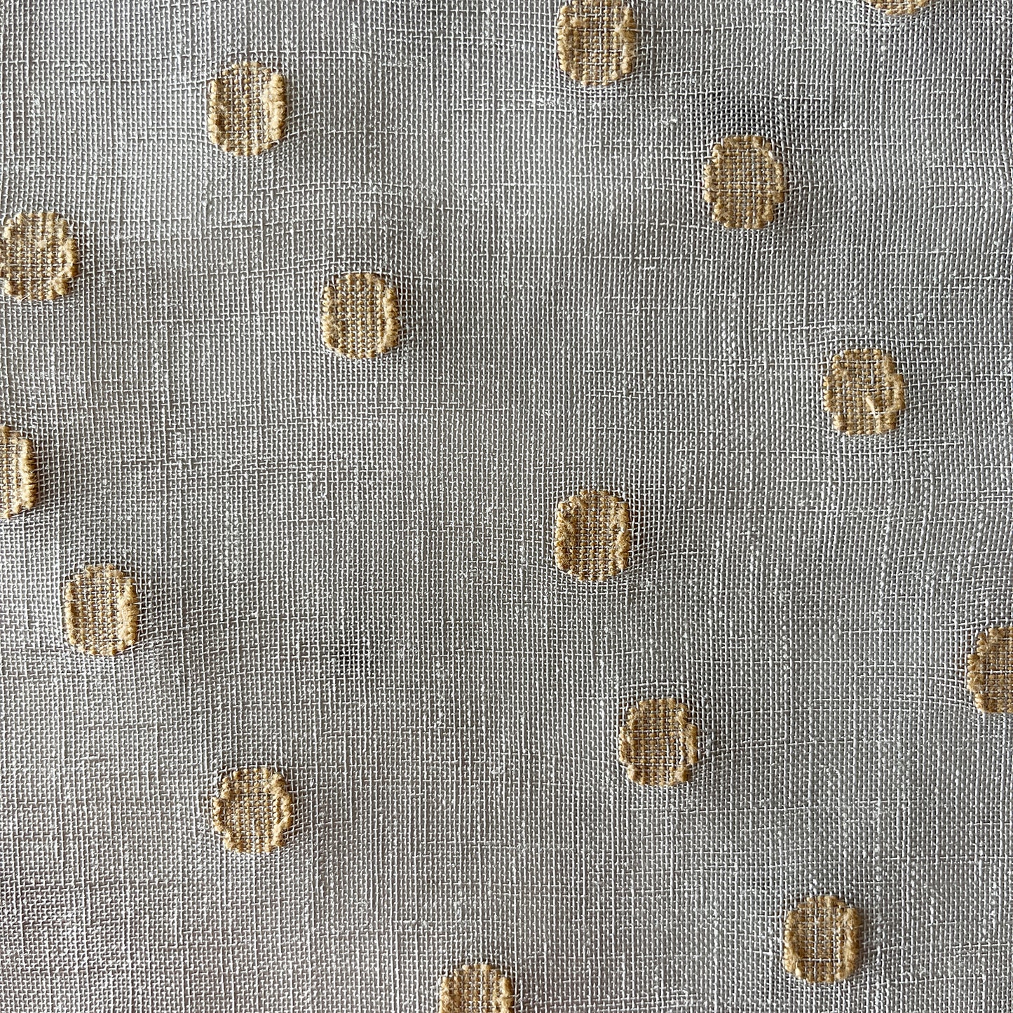 Polka Dot Wide-Width Sheer Fabric - Gray/Taupe Dots Colorway