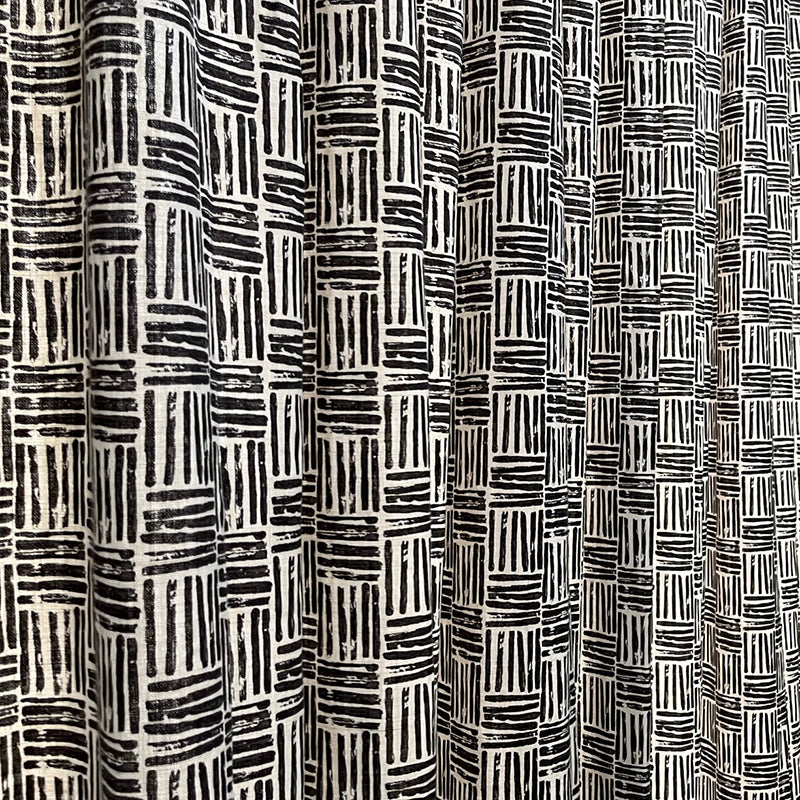 100% Linen Basket Weave Pattern Fabric - Carbon Steel Colorway