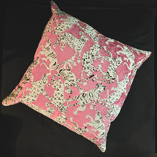 Jim Thompson Cat's Pyjamas Throw Pillow Cover - Pink Colorway