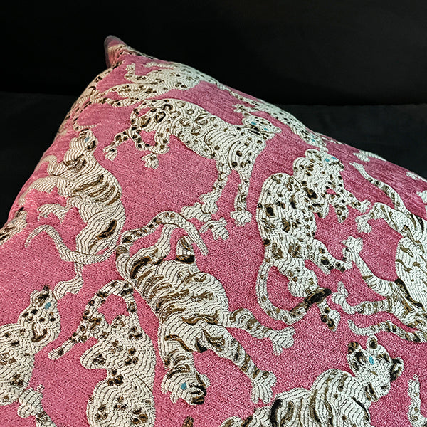 Jim Thompson Cat's Pyjamas Throw Pillow Cover - Pink Colorway