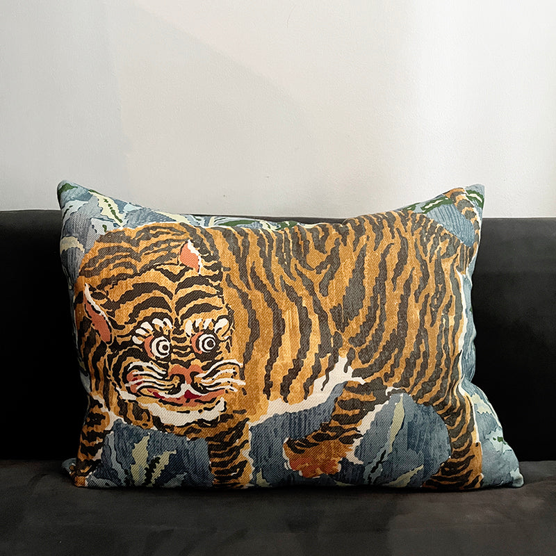 22"x16" Jim Thompson Tiger Tiger Throw Pillow Cover - Starlight Blue (Single-Sided)