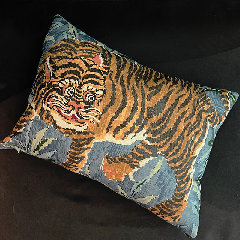 22"x16" Jim Thompson Tiger Tiger Throw Pillow Cover - Starlight Blue (Single-Sided)