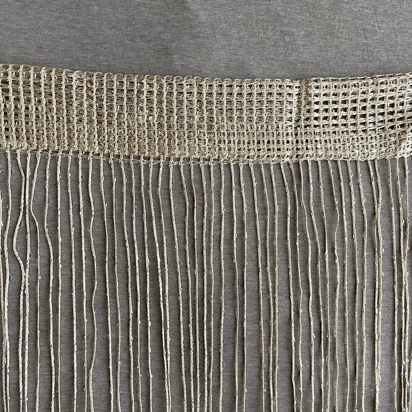 3'-0" W x 6'-6" H Sparkling String Curtain / Fringe Room Divider - Gold Colorway