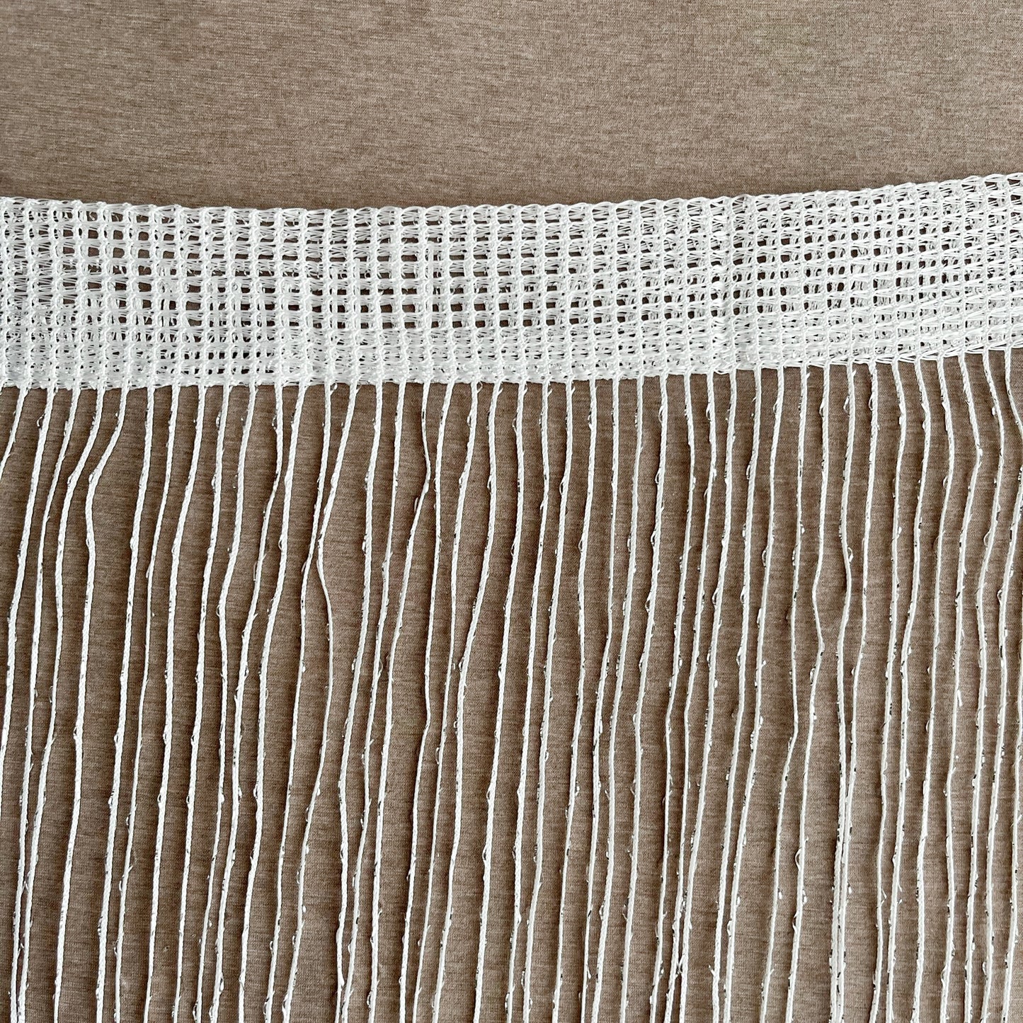 3'-0" W x 6'-6" H Sparkling String Curtain / Fringe Room Divider - White Colorway