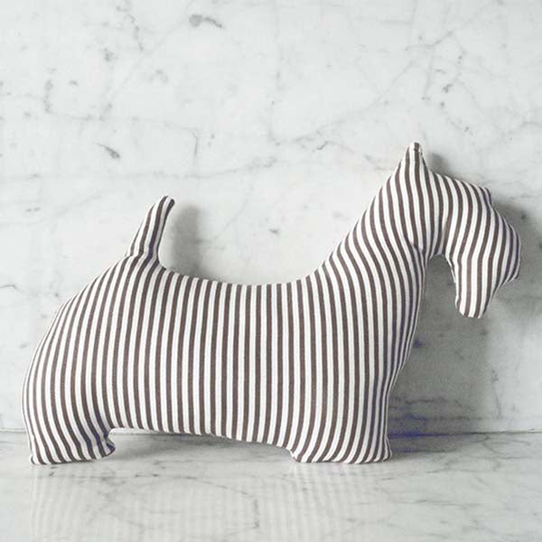 Scottie, The Scottish Terrier Mini Throw Pillow - Charcoal Colorway