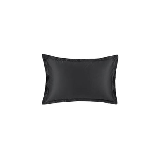 520-Thread-Count Sateen Flanged Pillowcases in Black (Set of Two)