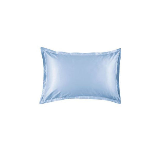 520-Thread-Count Sateen Flanged Pillowcases in Steel Blue (Set of Two)