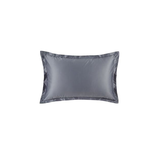 520-Thread-Count Sateen Flanged Pillowcases in Shadow Gray (Set of Two)