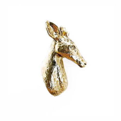 Polished Brass Deer Cabinet Knob