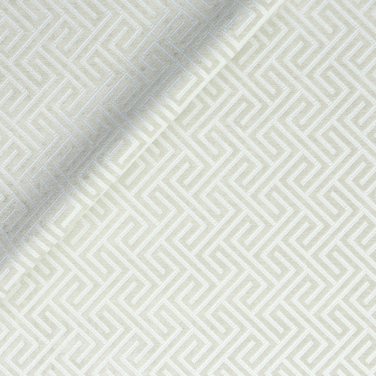 Velvety Lattice Chinoiserie Upholstery Fabric - Pearl Colorway