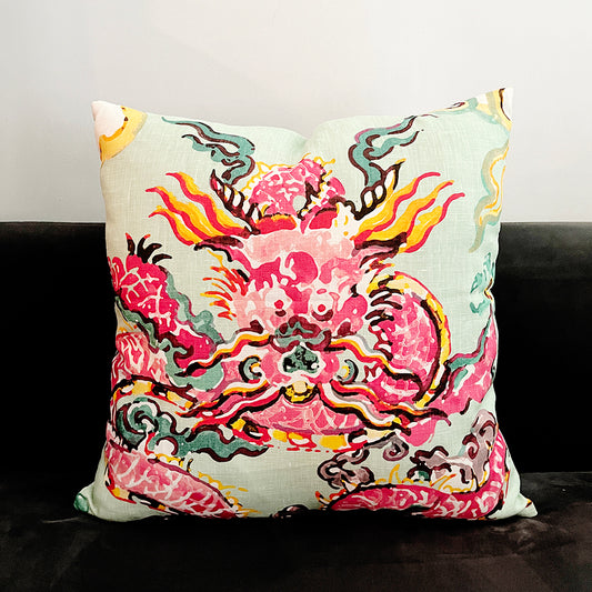 Jim Thompson Enter the Dragons Throw Pillow Cover - Butterfly Colorway (Single-Sided)