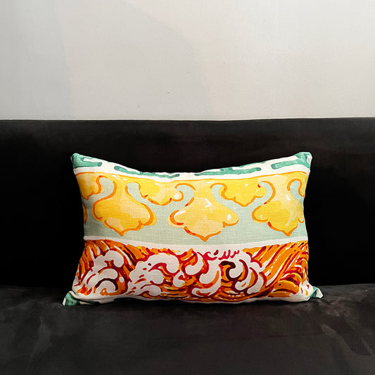 Chinese Motif Lumbar Throw Pillow Cover - Butterfly Colorway (Single-Sided)