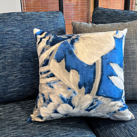 Jim Thompson Palm Isle Throw Pillow Cover - Lapis Colorway