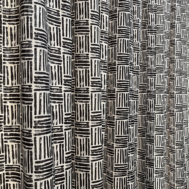 100% Linen Basket Weave Pattern Fabric - Carbon Steel Colorway