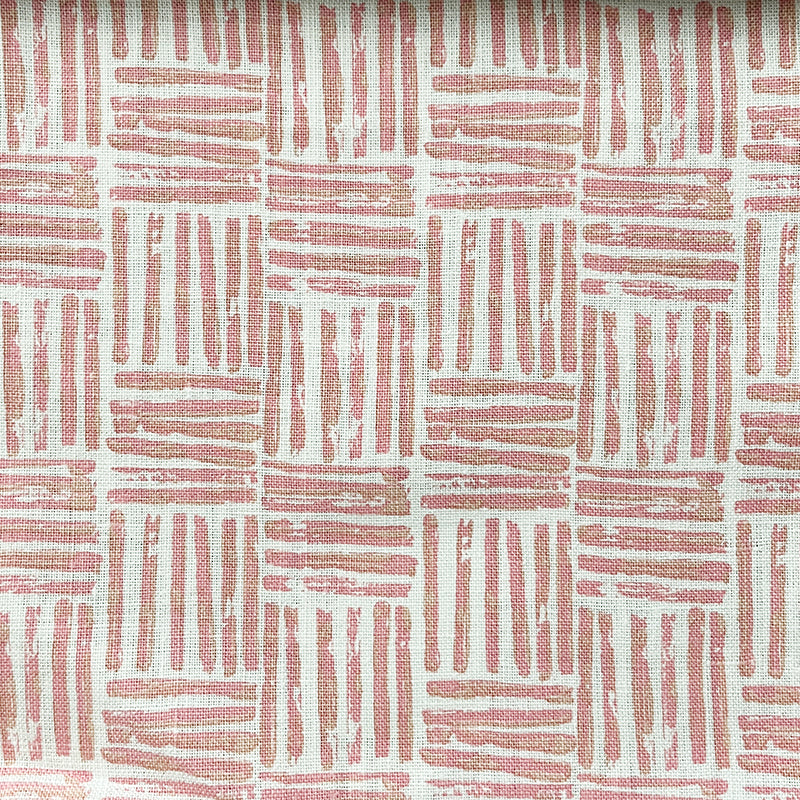 100% Linen Basket Weave Pattern Fabric - Snapdragon Colorway