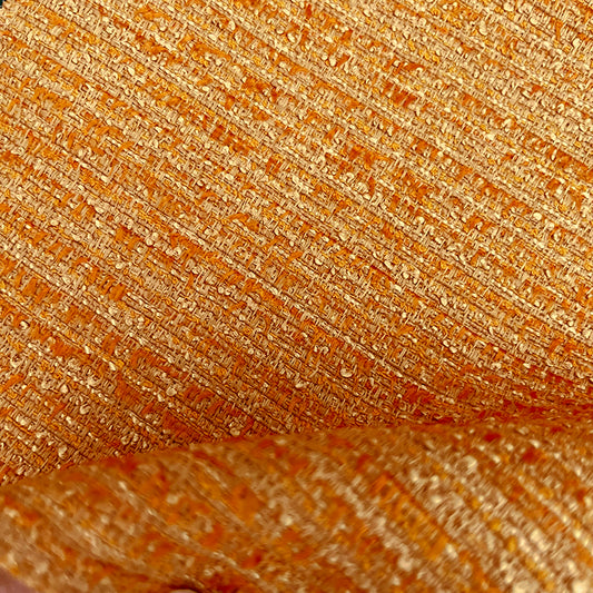 Fantasy Tweed Upholstery Fabric - Tangerine Colorway