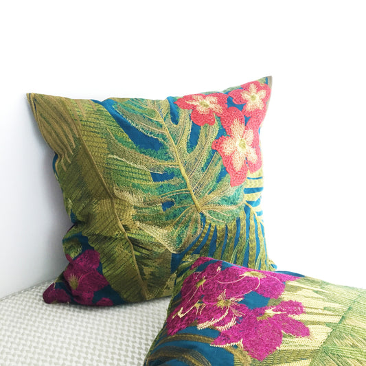 Jim Thompson Moorea Throw Pillow Cover - Tropical Forest Colorway (Single-Sided)