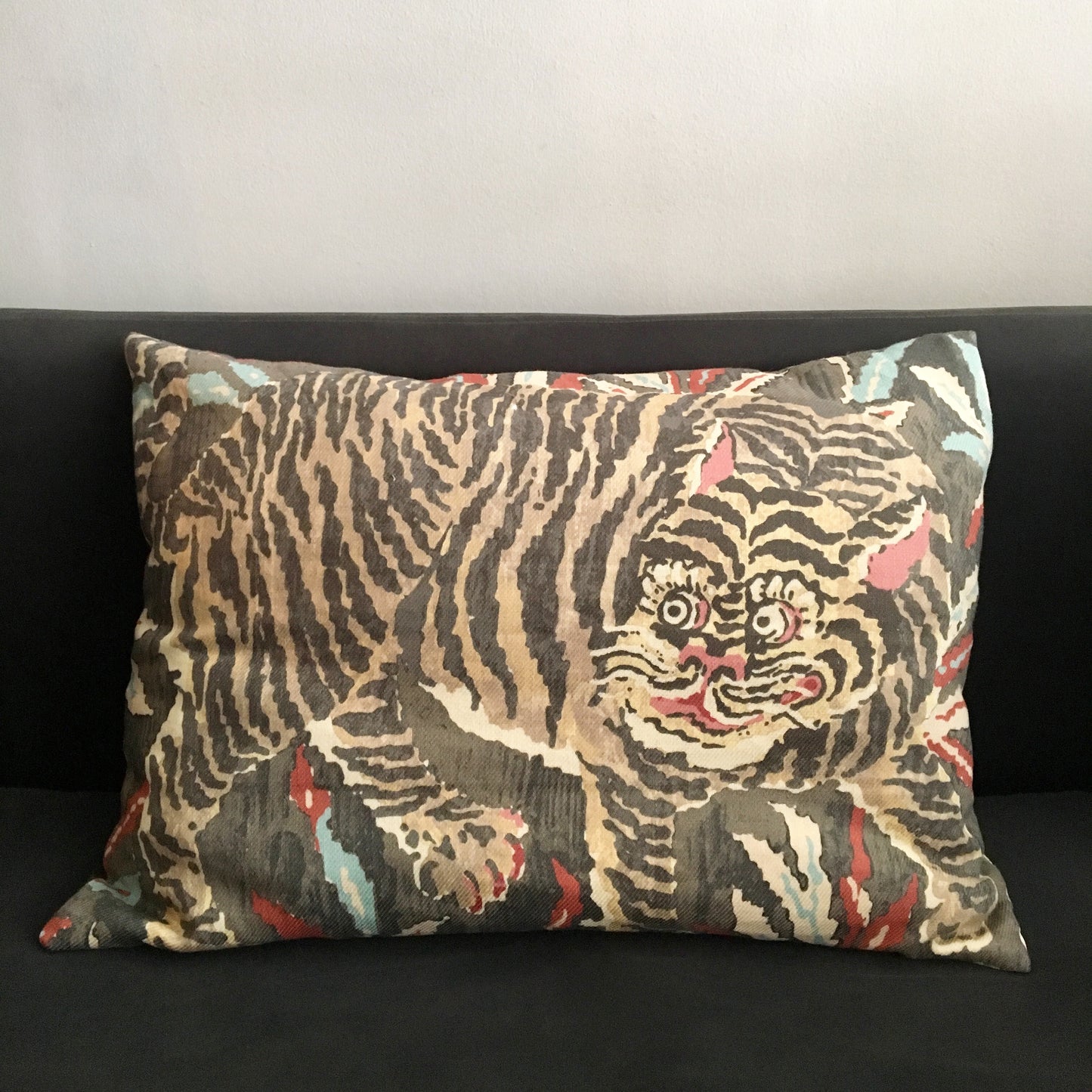 22"x16" Jim Thompson Tiger Tiger Throw Pillow Cover - Chocolate Colorway (Single-Sided)