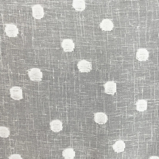 Polka Dot Wide-Width Sheer Fabric - White/White Dots Colorway