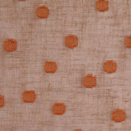 Polka Dot Wide-Width Sheer Fabric - Brick/Brick Dots Colorway