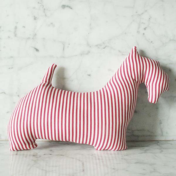 Scottie, The Scottish Terrier Mini Throw Pillow - Pink Red Colorway