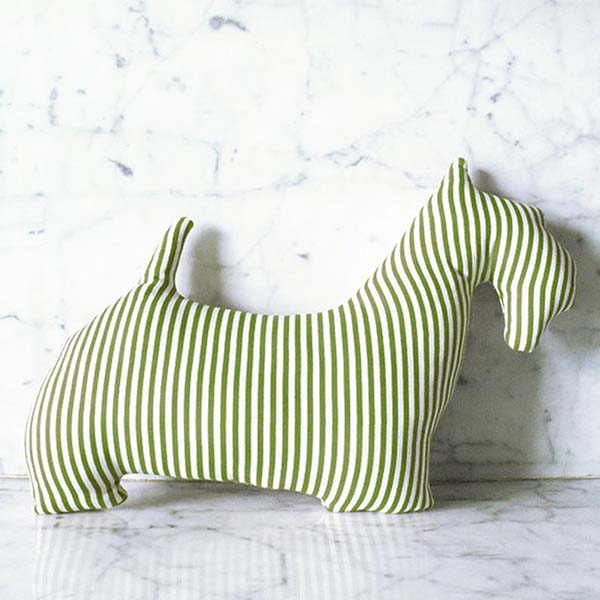 Scottie, The Scottish Terrier Mini Throw Pillow - Green Colorway