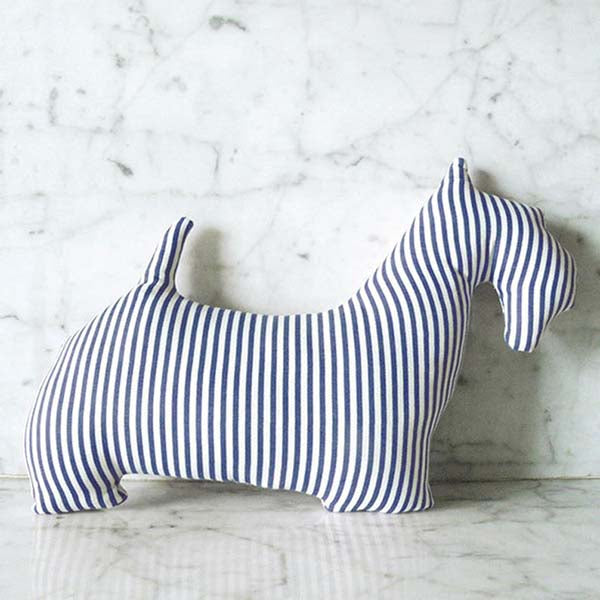 Scottie, The Scottish Terrier Mini Throw Pillow - Blue Colorway