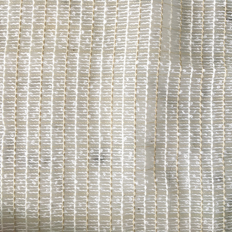 Square Block Wide-Width Sheer Fabric - Beige & White Colorway