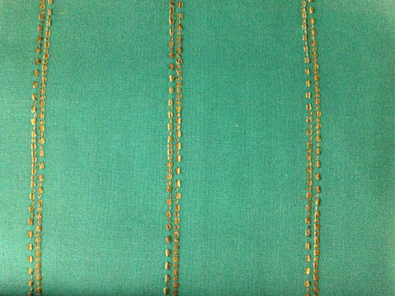 Tribal Stripe Upholstery Fabric - Teal Colorway