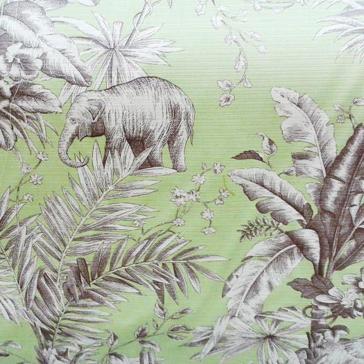 Elephants in Banana Forest Vintage Pattern Fabric